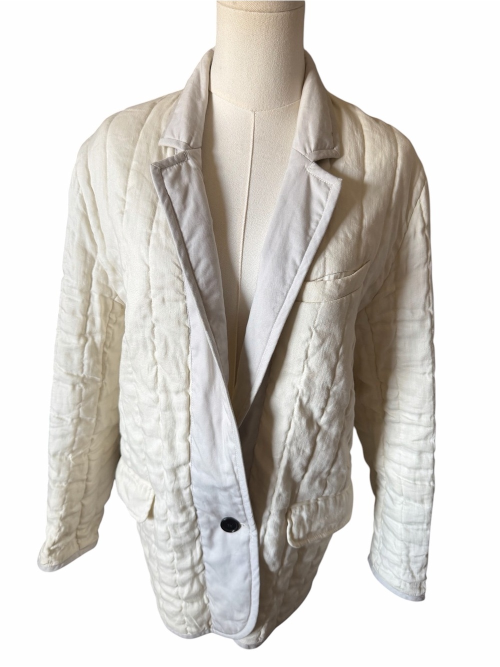 Isabel Marant Etoile Quilted White Cream Color Jacket Sz 34/2